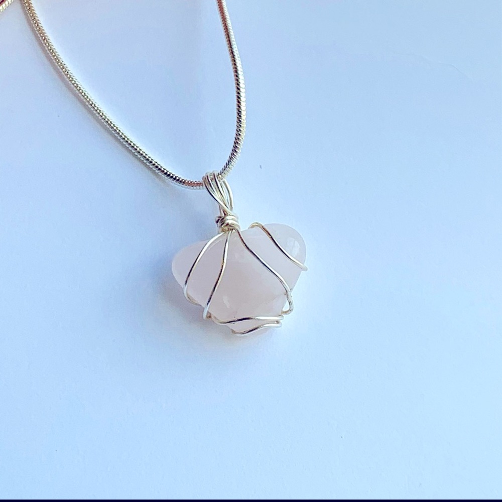 Silver Wire Wrapped Rose Quartz